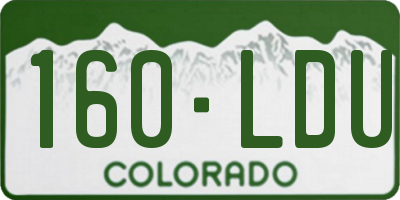 CO license plate 160LDU