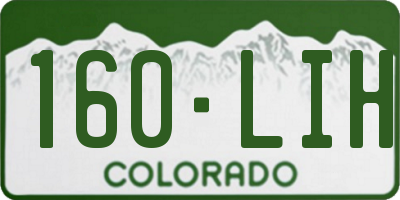 CO license plate 160LIH