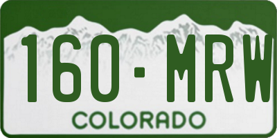 CO license plate 160MRW