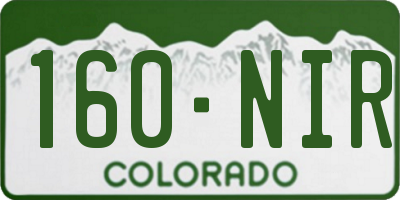 CO license plate 160NIR