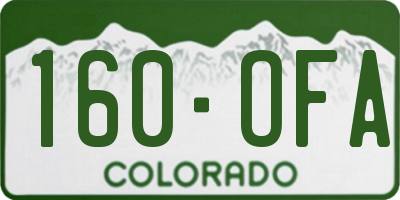 CO license plate 160OFA