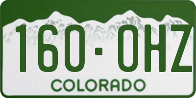CO license plate 160OHZ