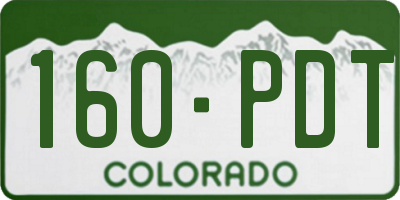 CO license plate 160PDT