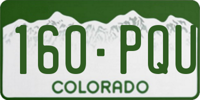 CO license plate 160PQU