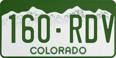 CO license plate 160RDV