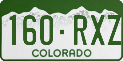 CO license plate 160RXZ