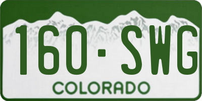 CO license plate 160SWG