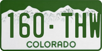 CO license plate 160THW