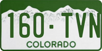 CO license plate 160TVN