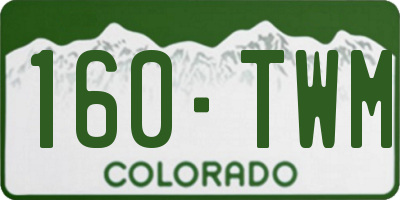 CO license plate 160TWM