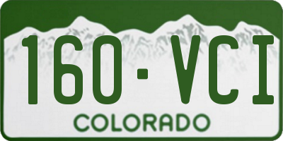 CO license plate 160VCI