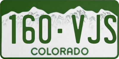 CO license plate 160VJS