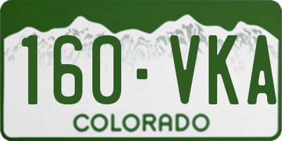 CO license plate 160VKA