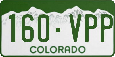 CO license plate 160VPP