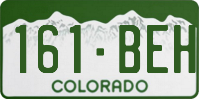 CO license plate 161BEH