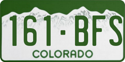 CO license plate 161BFS