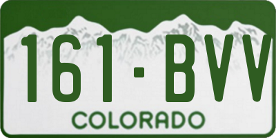 CO license plate 161BVV
