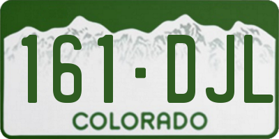 CO license plate 161DJL