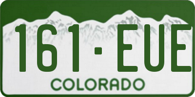 CO license plate 161EUE