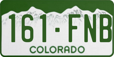 CO license plate 161FNB