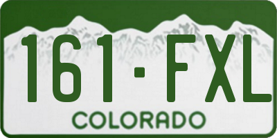 CO license plate 161FXL