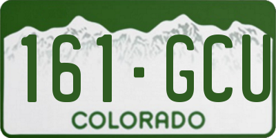 CO license plate 161GCU