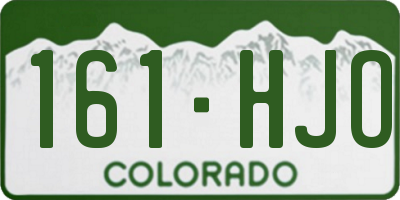 CO license plate 161HJO