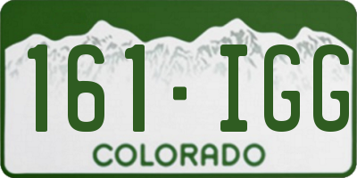 CO license plate 161IGG