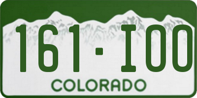 CO license plate 161IOO