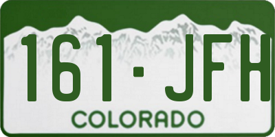 CO license plate 161JFH