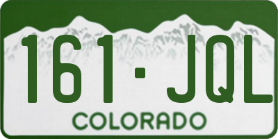 CO license plate 161JQL