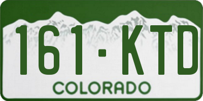 CO license plate 161KTD