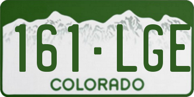 CO license plate 161LGE