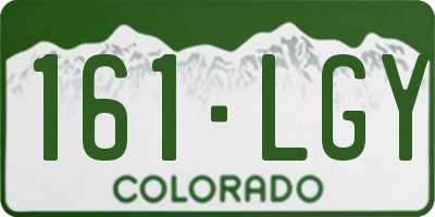 CO license plate 161LGY