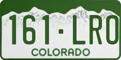 CO license plate 161LRO
