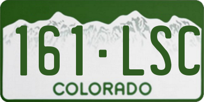 CO license plate 161LSC