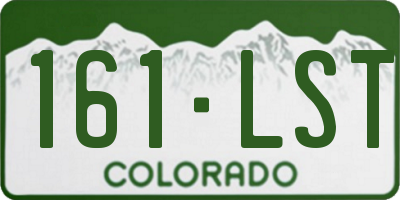 CO license plate 161LST