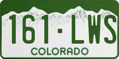 CO license plate 161LWS