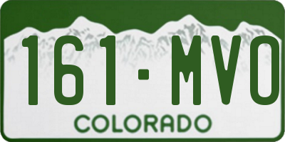 CO license plate 161MVO
