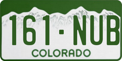 CO license plate 161NUB