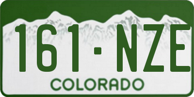 CO license plate 161NZE