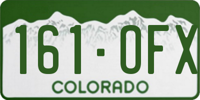 CO license plate 161OFX