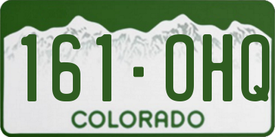 CO license plate 161OHQ