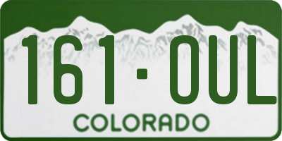 CO license plate 161OUL