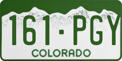CO license plate 161PGY
