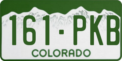 CO license plate 161PKB