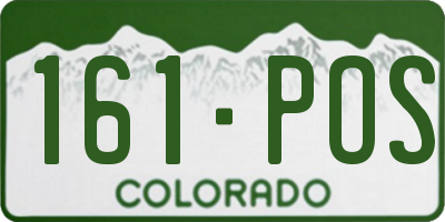 CO license plate 161POS