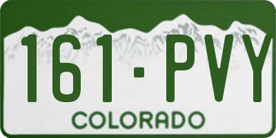 CO license plate 161PVY