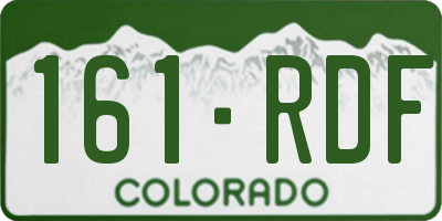 CO license plate 161RDF