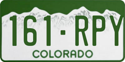 CO license plate 161RPY